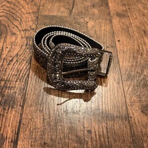 Kamberley Black Mesh Stone Womens Belt 6136